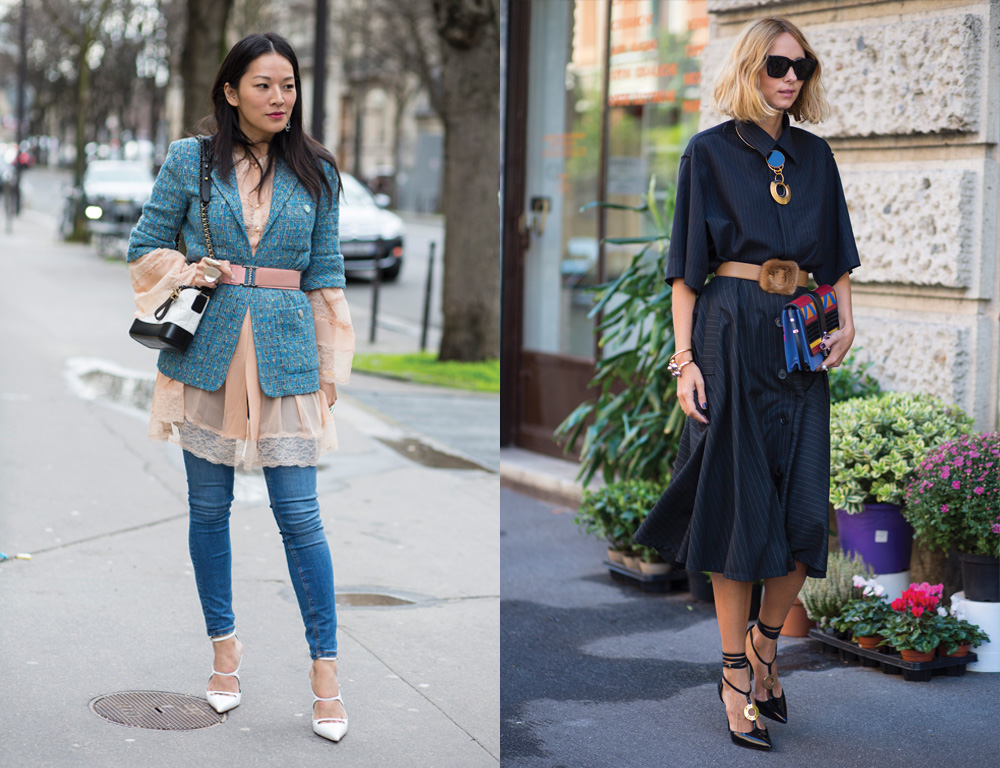 Cinched Waits (left: Tina Leung @tinaleung; right: Anna Dello Russo @anna_dello_russo)